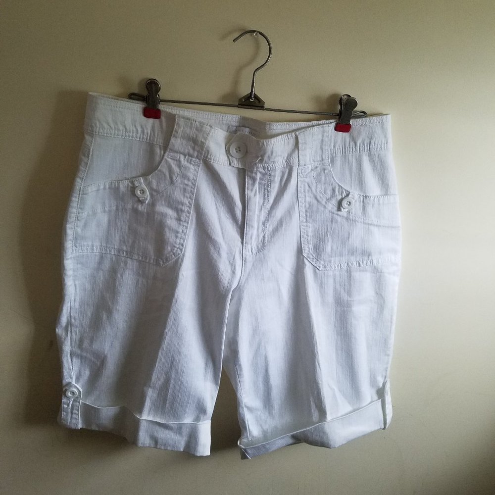 Long White Bermuda Shorts